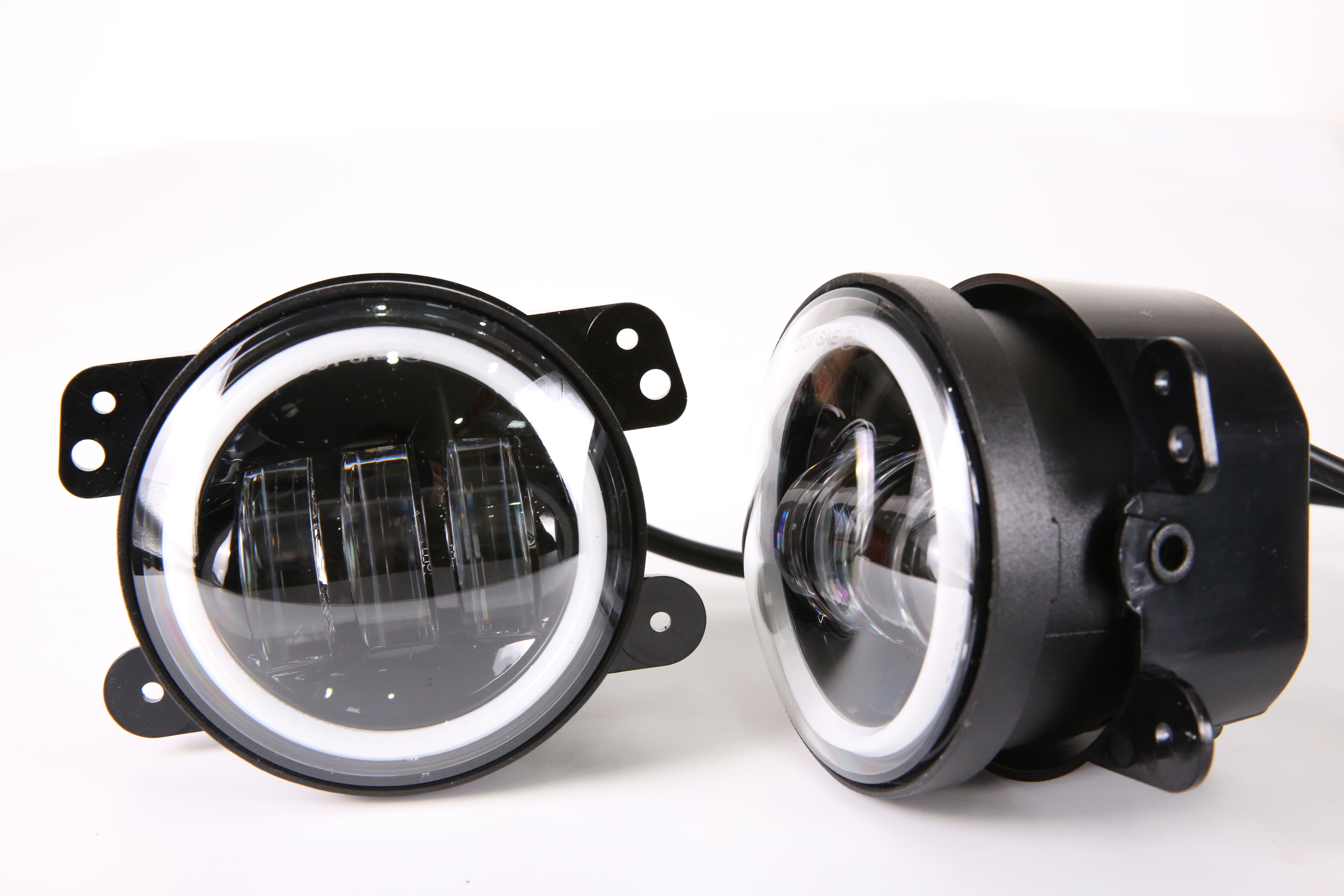 4 Inch Round LED Fog Light with Amber Yellow Light for Car 4Inch Fog Light with DRL Halo Angel Eye Offroad Fog Lamp