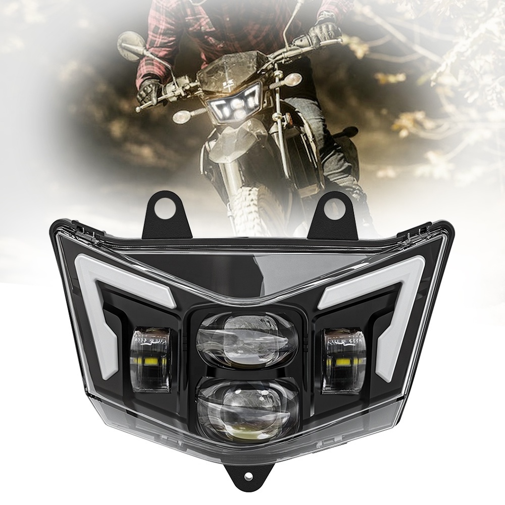 Morsun For Kawasaki KMX KX KLX Motocross Superbike LED Headlight for KLX125 140 250 12v headlamp