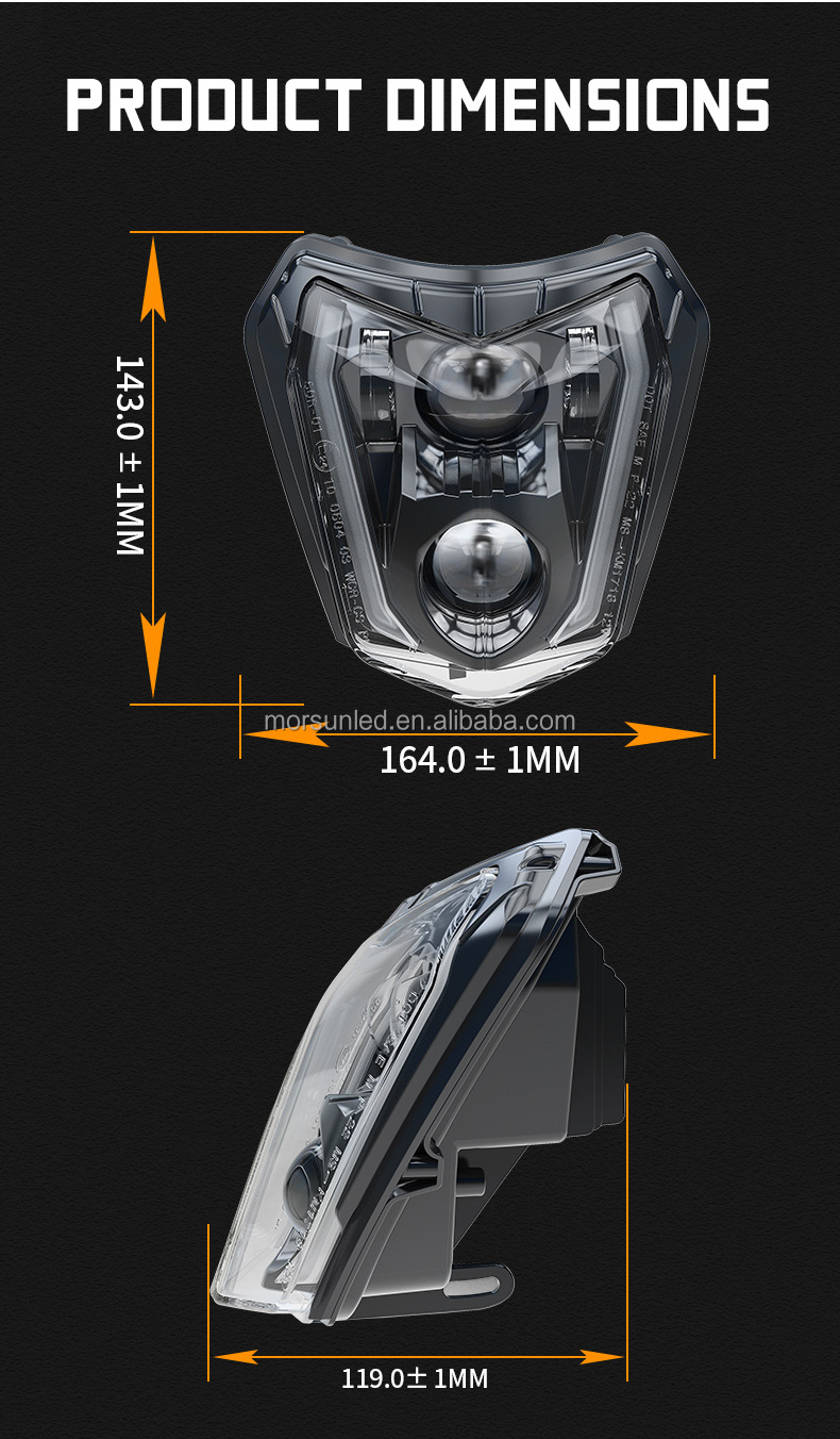 Morsun D0T Emark Certified LED Headlight For EXC / EXC-F EXCF 125 DRL Headlights projector for 2019-2022 SMC R 690