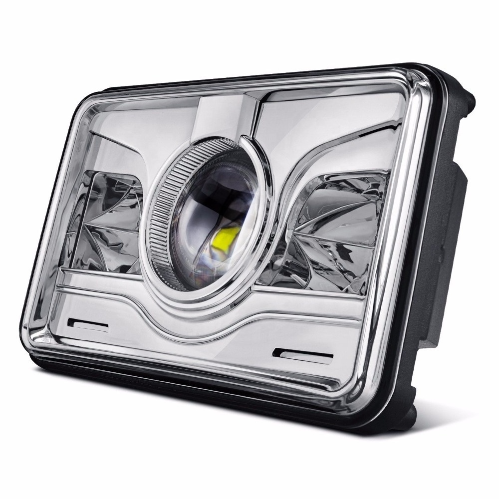 square 4x6 square led headlight h4 replacement for Freghtliner 60W High/Low beam led headlamp for Peterbilt 379