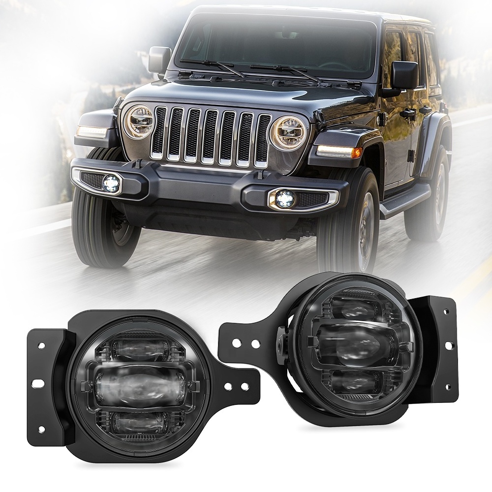 Bumper led fog lights for Jeep Wrangler JL 2018+ accessories led fog driving lamps 12v lighting system