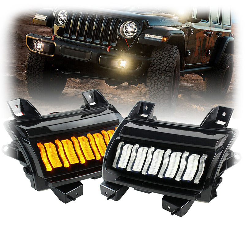 Morsun For Jeep Wrangler JL & Gladiator Front Fender Sequential LED Turn signal light for for Rubicon Sahara Flare light