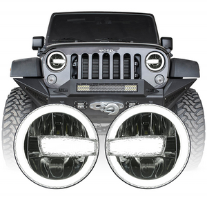 DOT 7 inch Led Headlights for 2007-2017 Jeep Wrangler JK Accessories Projector Halo Lights for Jeep Wrangler JK LJ TJ CJ7 CJ8