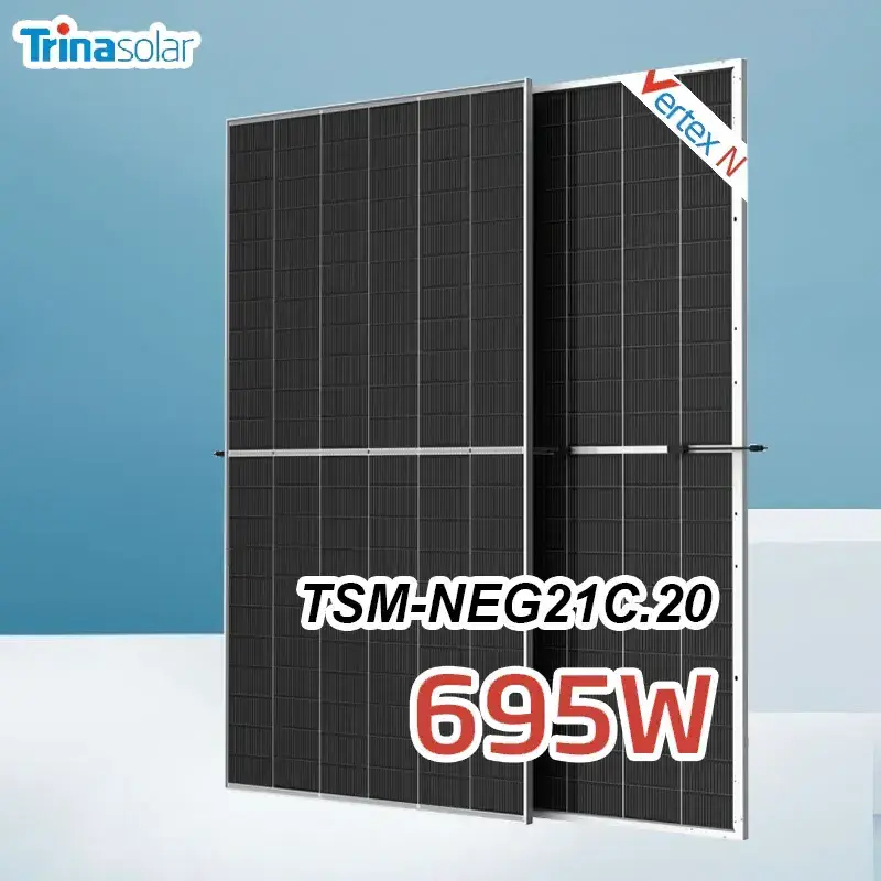 Trina tsm-neg21c.20 Solar Panel 695 Watt Panels Bifacial Europa Lager Doppelglas Vertex S Full Solaire 690w 680w