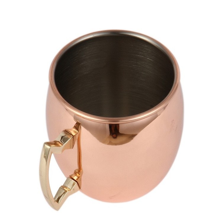 Hot Selling Pure Wine Mug High Quality Copper Mug Hammed Moscow Mule Copper Beer Mug With Handle