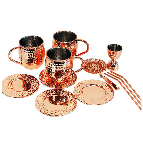 Hot Selling Pure Wine Mug High Quality Copper Mug Hammed Moscow Mule Copper Beer Mug With Handle