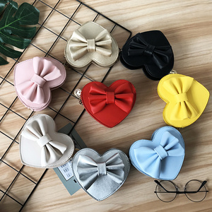 2023 New Kid Girl Cute Heart Shaped Bows Bag Candy Color Sling Bag for Toddler Gift