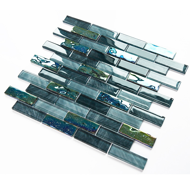 Mosaic Tile Iridescent Glitter Green Outdoor Crystal Swimming Pool Tile Glass Mosaics Bathroom Mosaic Tile