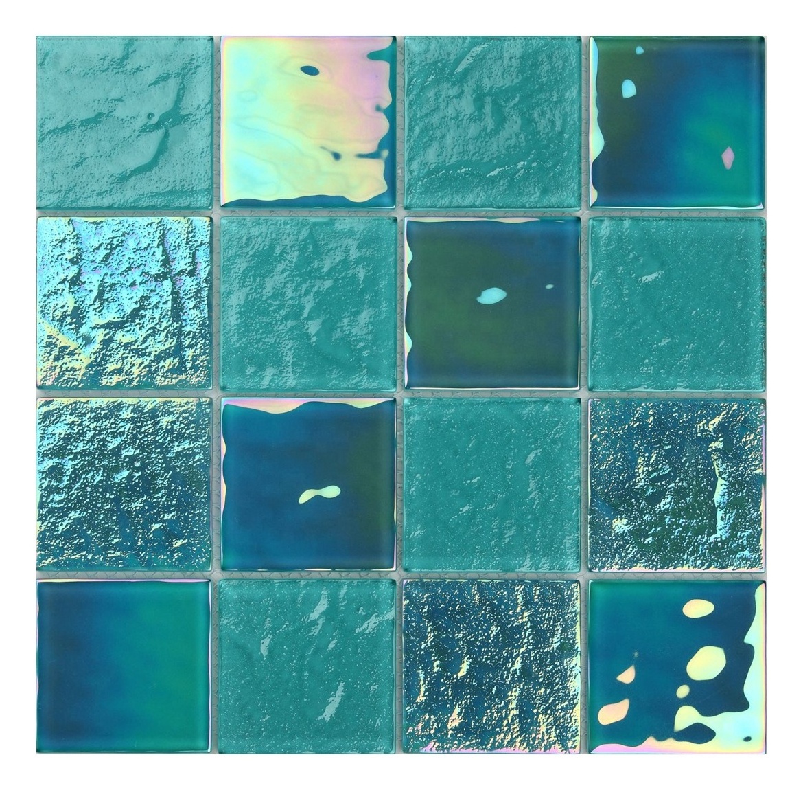 Chinese Supplier Green Glass Mosaic Series Mixed Square Swimming Pool Glass Mosaic Floor Tiles