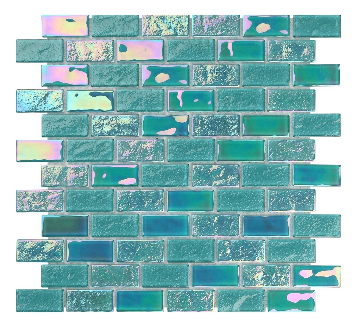 Chinese Supplier Green Glass Mosaic Series Mixed Square Swimming Pool Glass Mosaic Floor Tiles