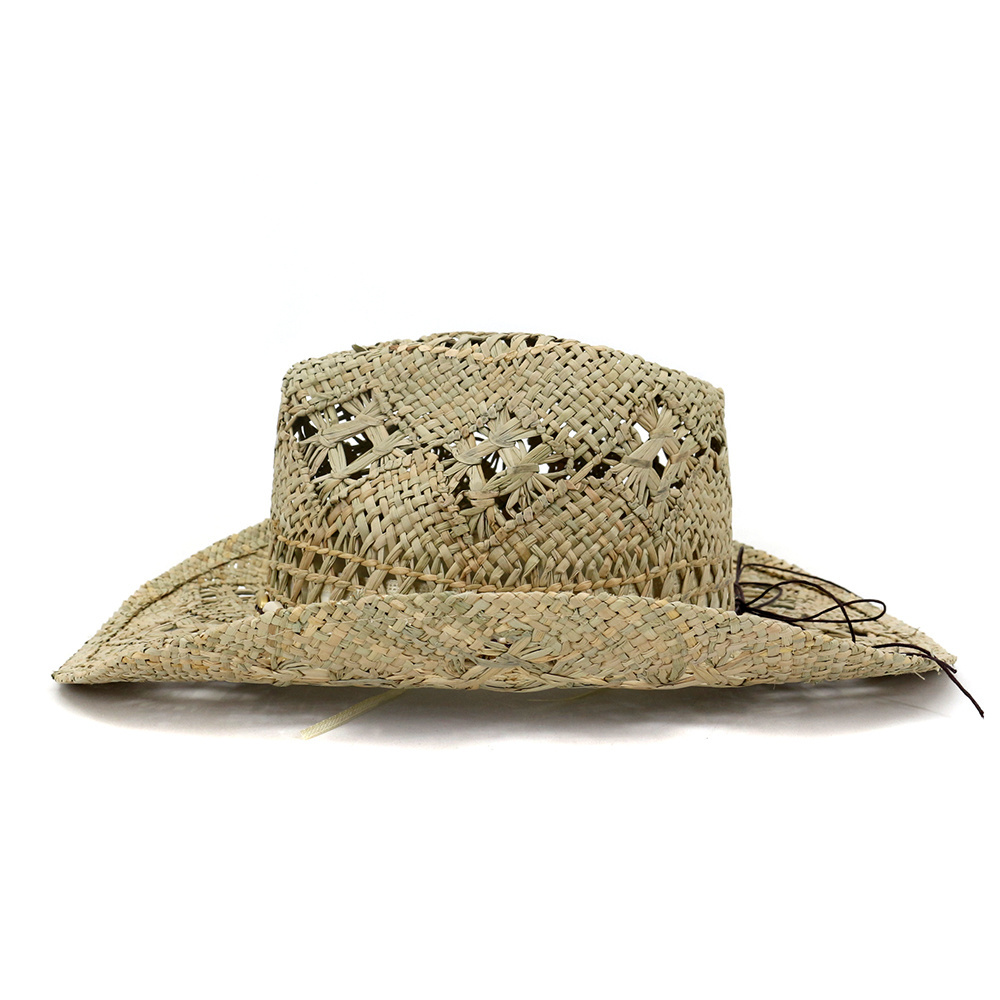 high quality new style promotional unisex straw western beach cowboy&cowgirl large brim sun hat made in China