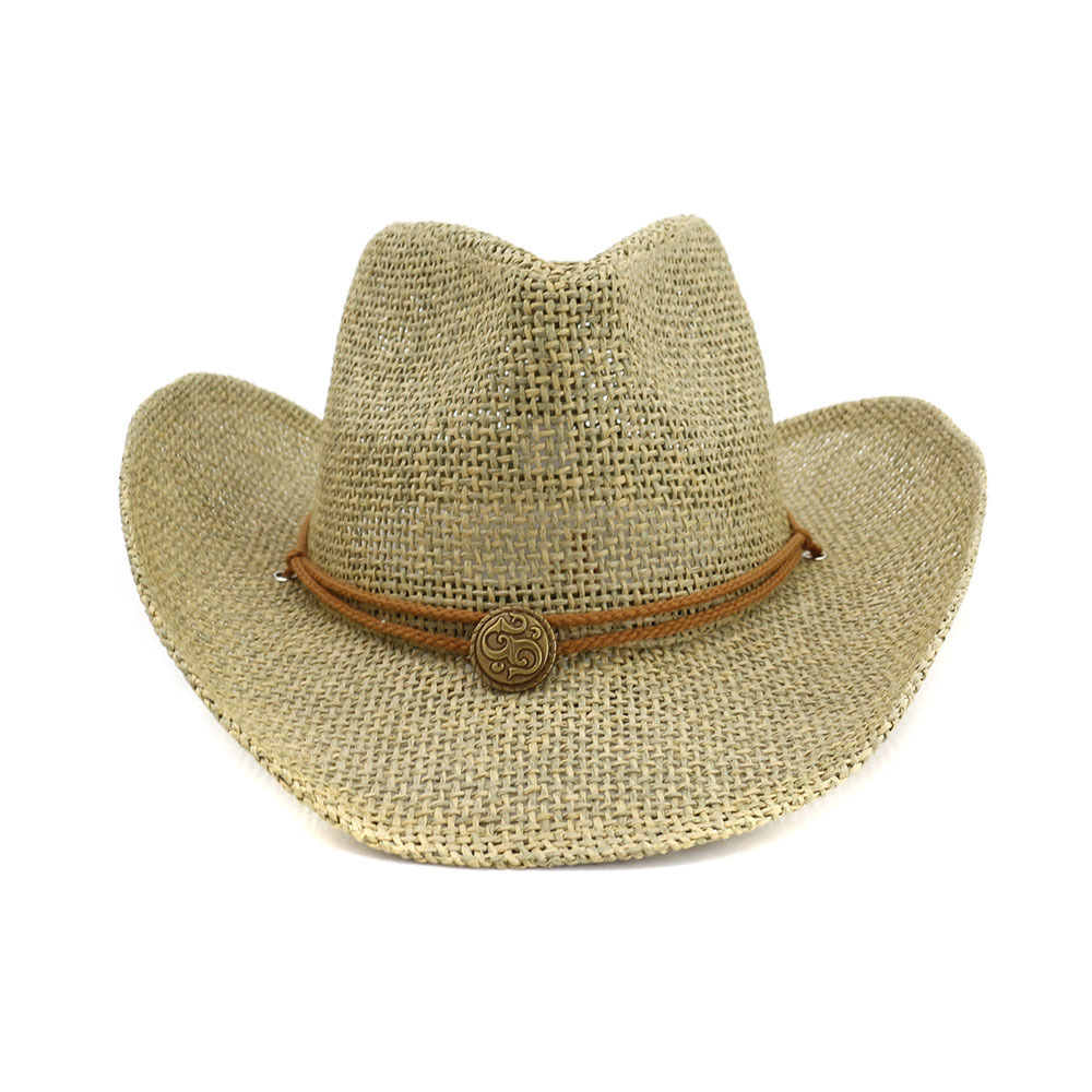 Women Men Straw Grass Toquilla Cowboy Hats,Crochet Hat Cowboy