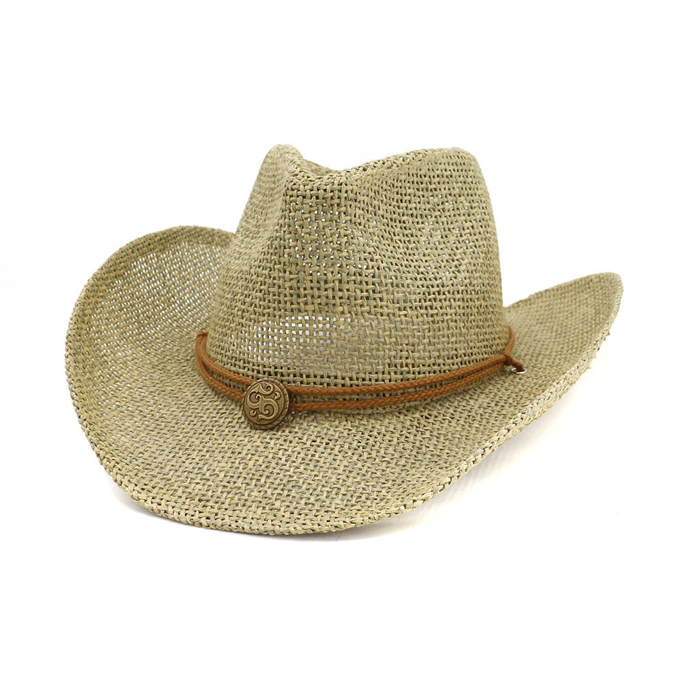 Women Men Straw Grass Toquilla Cowboy Hats,Crochet Hat Cowboy