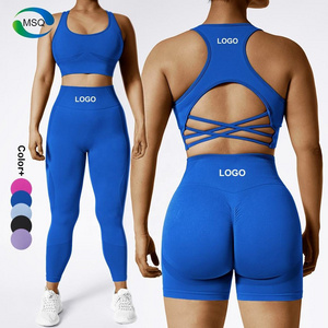 Custom Logo 4 Pieces gym clothes fitness sets Workout Fitness Wear Yoga Sets For Women