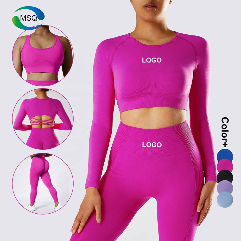 Custom Logo 4 Pieces gym clothes fitness sets Workout Fitness Wear Yoga Sets For Women