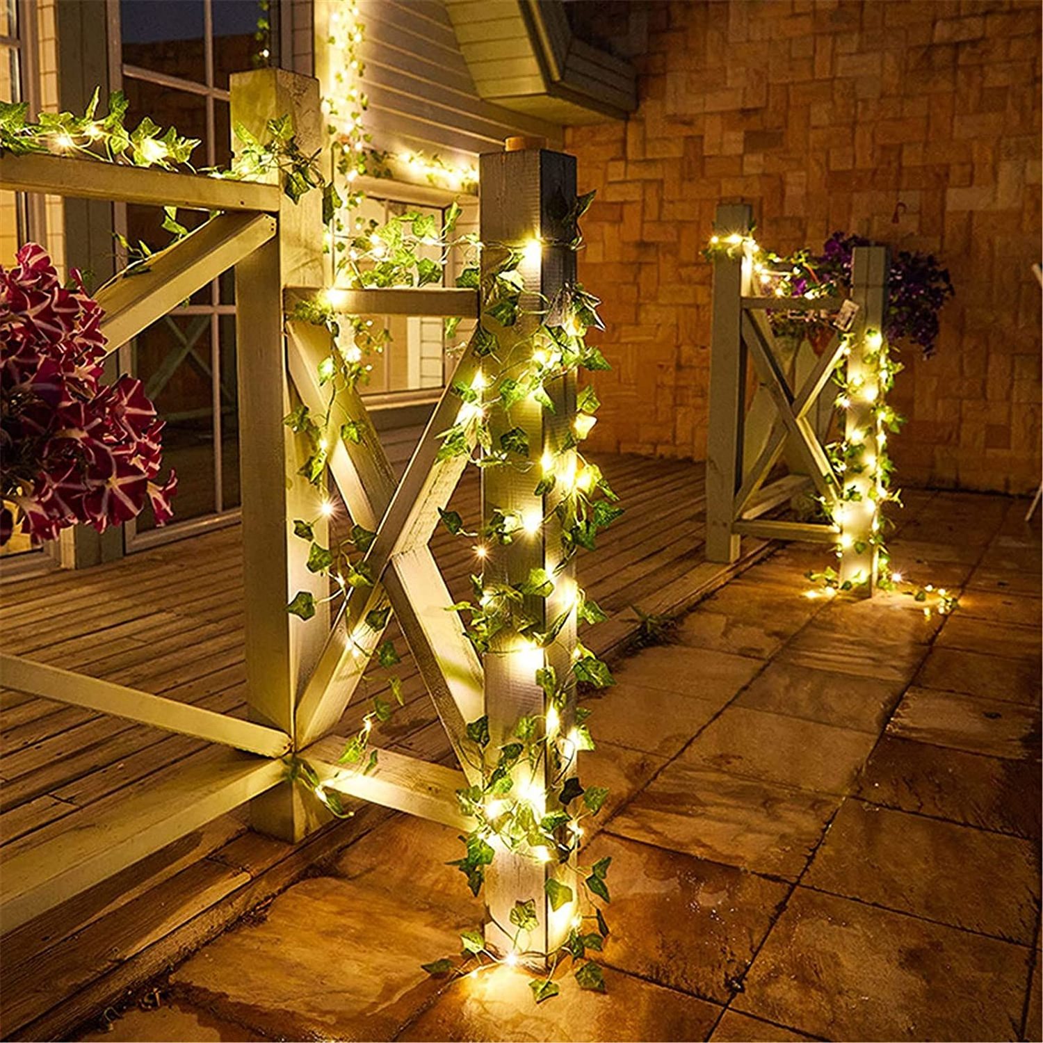 Moshu LED String Lights 2M 20LED / 5M 50LED Maple Leaf Garland Christmas Fairy Lights for Home Bedroom Wall Patio Decoration