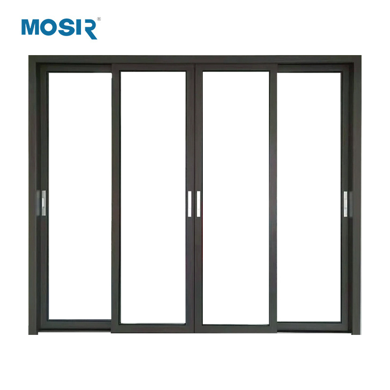 Thermal Break Sliding Patio Doors Aluminium Sliding Glass Stainless Steel Tempered Aluminum Automatic Windproof Modern 2.6mm