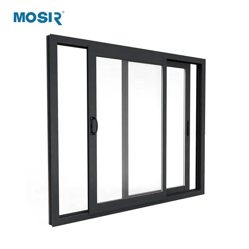 Thermal Break Sliding Patio Doors Aluminium Sliding Glass Stainless Steel Tempered Aluminum Automatic Windproof Modern 2.6mm