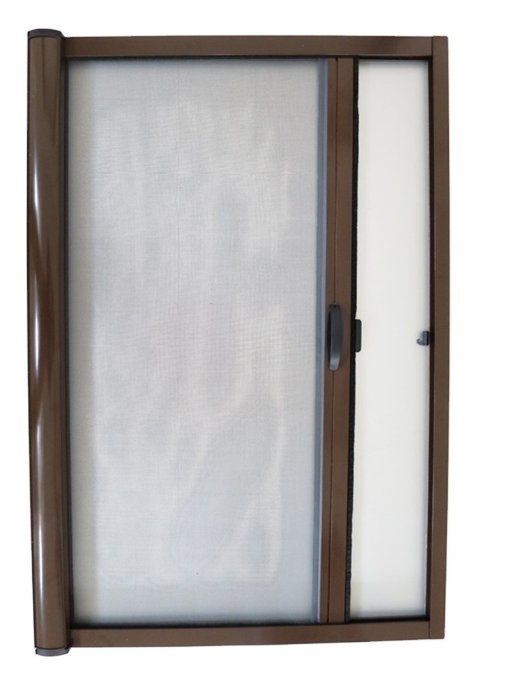 2024 Custom Fliegengitter Aluminum Frame Retractable Screens Door Mesh Anti Mosquito Bug Security Roller Sliding Fly Screen Door