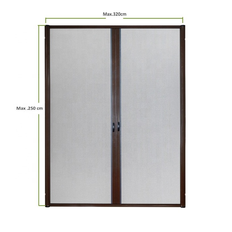 Double Sliding Roller Screen Door Aluminum Retractable Screen Door Horizontal Retracting Sliding Screen Door