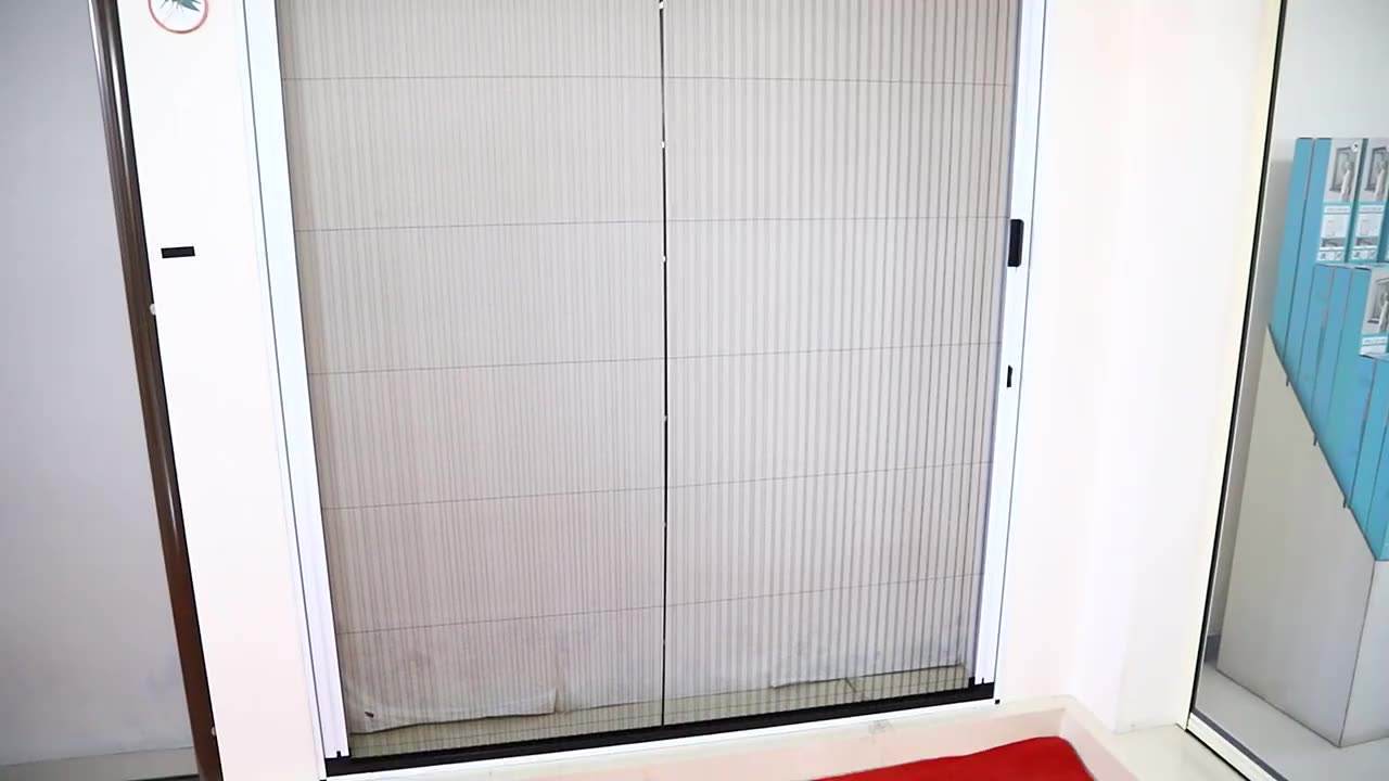 2023 New Aluminum Moustiquaire Profiles Organ Screen Door Push-Pull Retractable Removable Pleated Sliding Plisse Fly Screen Door