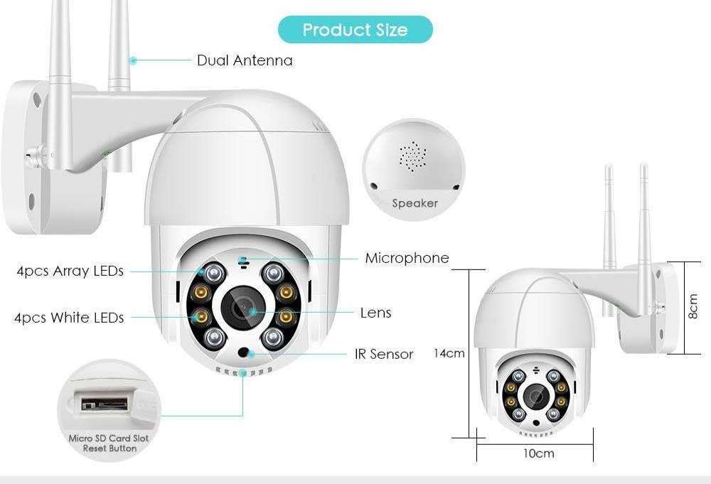 ICSEE 1080P WIFI Network Camera PTZ Wireless 2MP Cameras Outdoor Two Way Audio Dome Security IP Auto Tracking CCTV Camera ICSEE