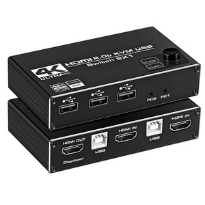 4K60Hz HDCP2.3 4K@60Hz KVM Switch HDMI 2 Port  2 in 1 out KVM Switcher  2*1 HDMI KVM SWITCHer