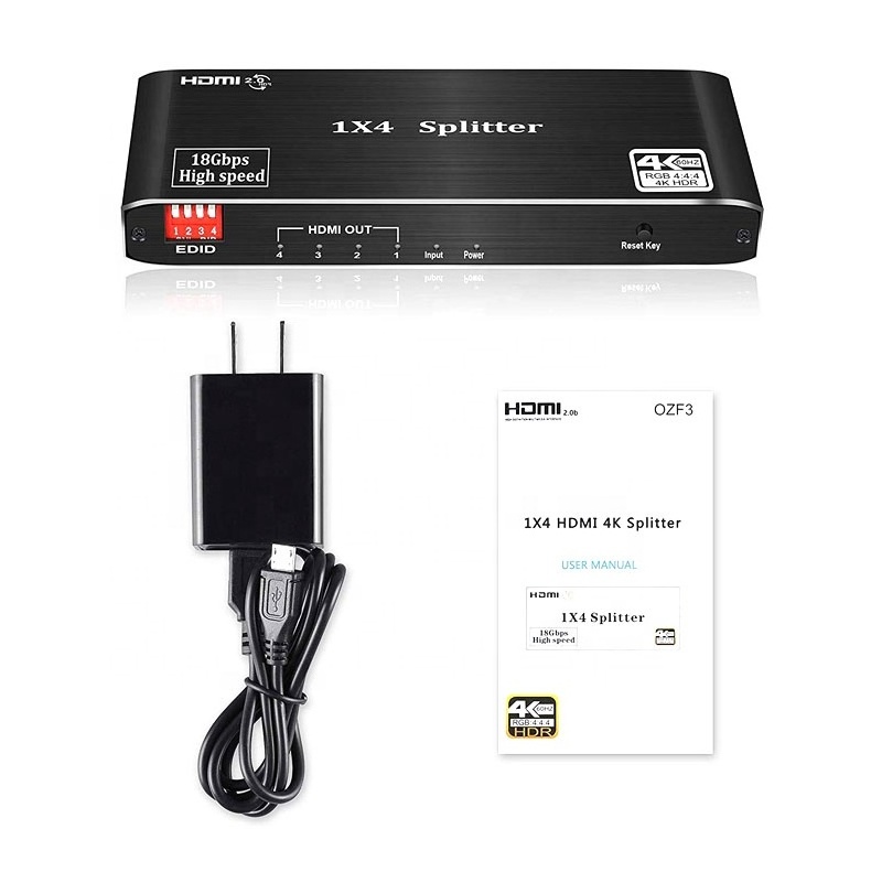 Factory 18gpbs HDCP 2.2 2.0 v 1080p 4k 60hz hdmi splitter audio video hdmi splitter 1 in 4 out