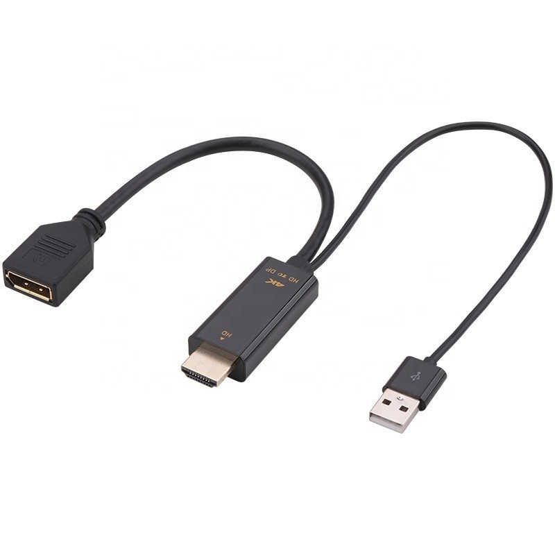 4k 60hz high performance HDMI Male To Displayport Female Adapter With USB Power cable hdmi to dp converter cable