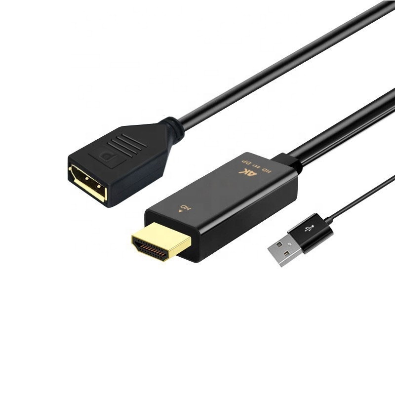 4k 60hz high performance HDMI Male To Displayport Female Adapter With USB Power cable hdmi to dp converter cable