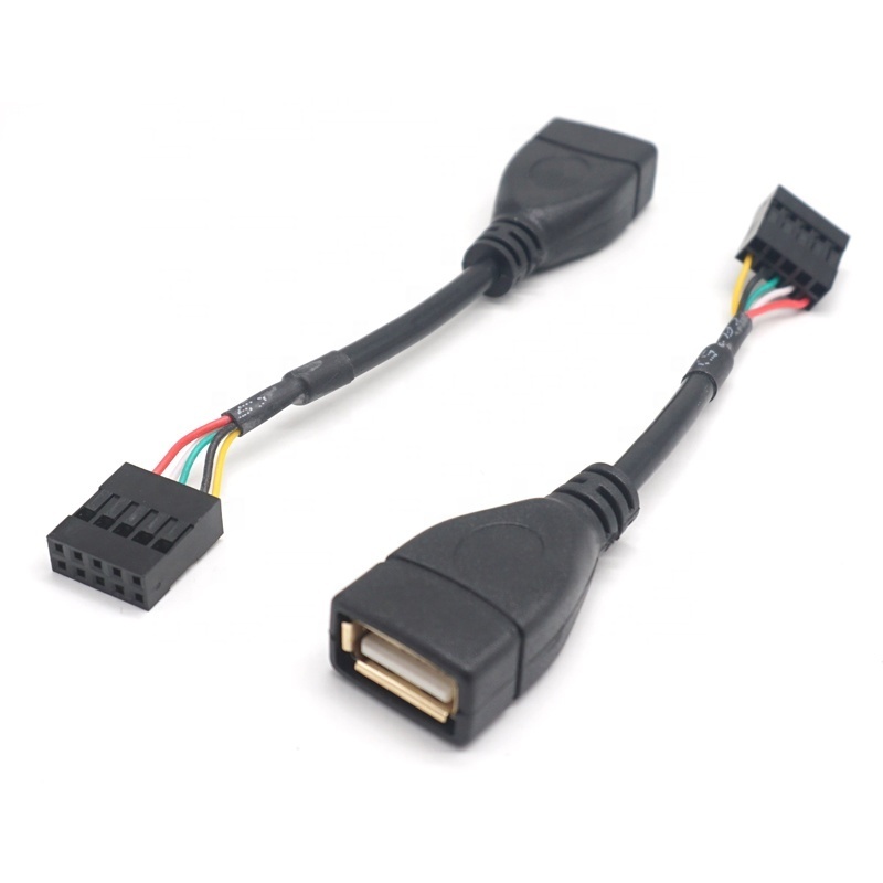 USB Header to Motherboard USB 2.0 Adapter Cable USB 2.0 Type A Female to Dupont 9 Pin Female Header Motherboard Cable Cord 4inch