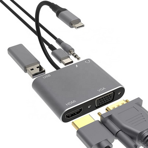 5 in 1 usb c to hdmi vga pd usb 3.0 converter 5in1 type c to hdmi 4k/vga/usb3.0/audio adapter type c to hdmi vga Hub