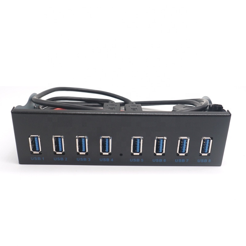 USB 7-ports front panel with 15pin sata power cable 19pin to usb 3.0 7ports 7 ports hub 5.25 inch CD-ROM expansion panel