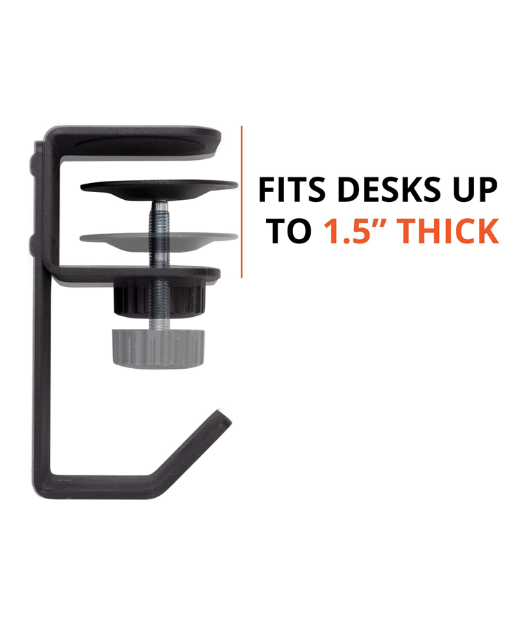 Stand Up Desk Store Clamp-On Under Desk Headphone Holder/Backpack Hook/Purse Hook