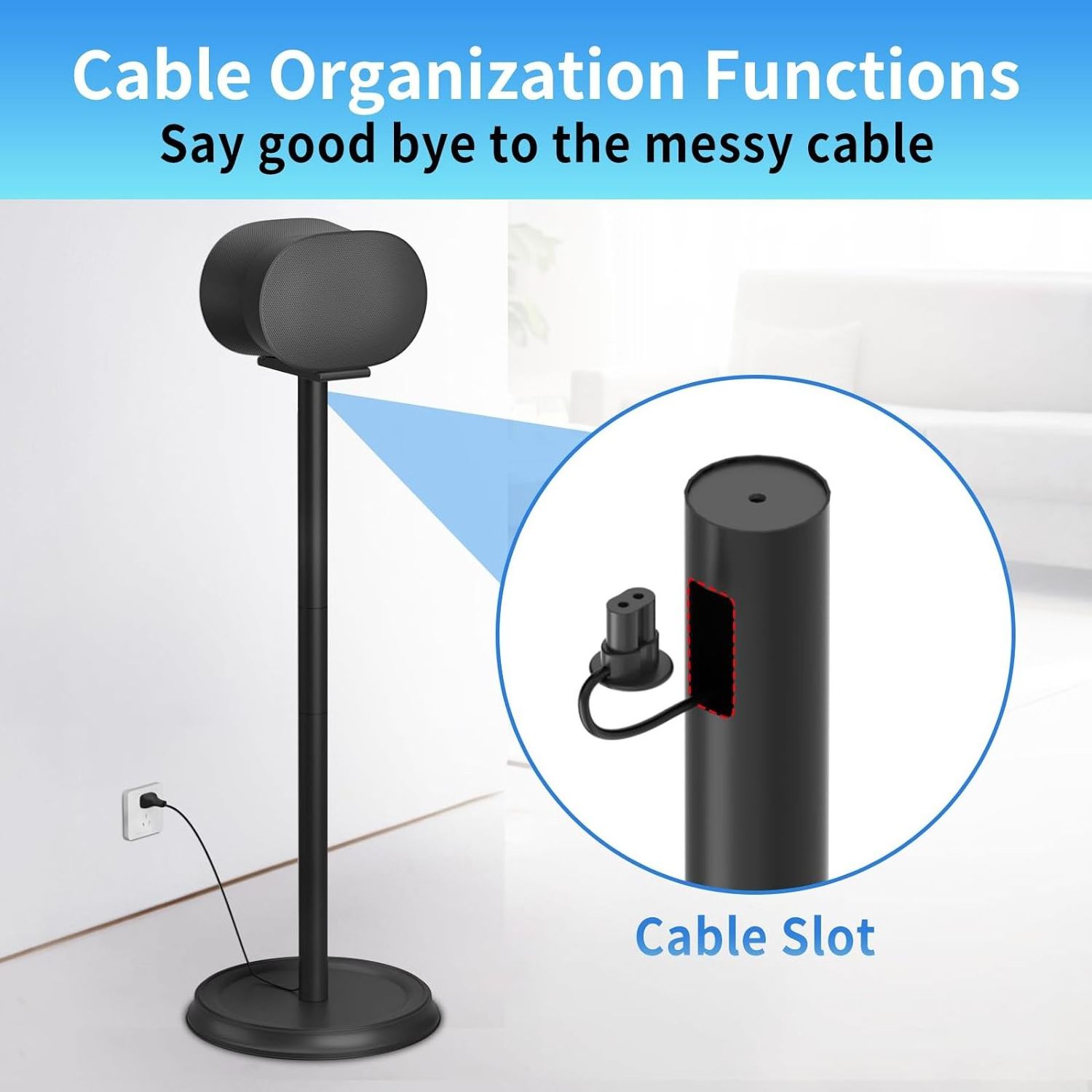 Heavy-Duty Speaker Stand With Cable Management Floor Speaker Stands for Sonos Era 300 Speaker Stand for