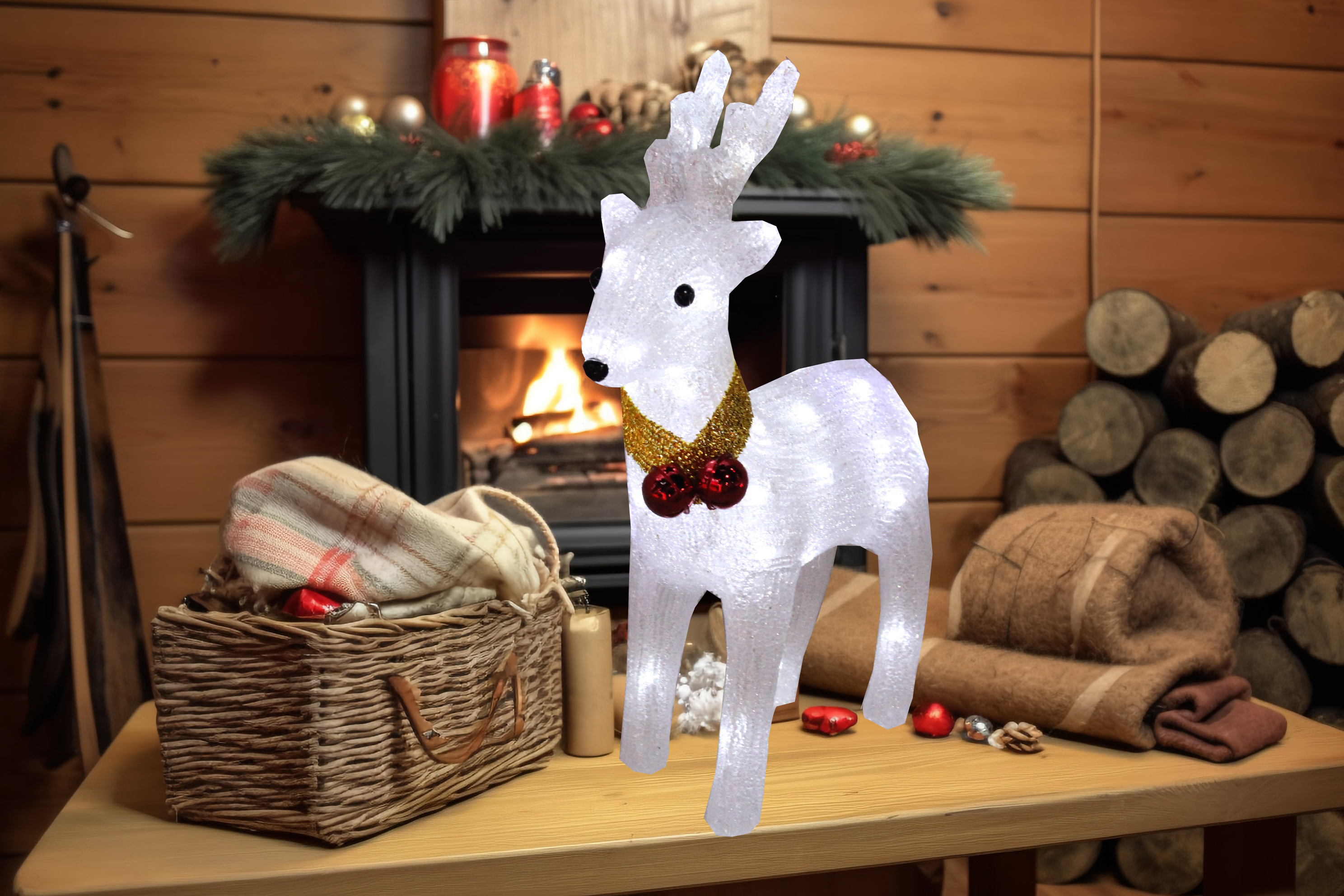 New Deer Acrylic LED Light Waterproof and Cute Decoration with Warm White Light for Indoor and Outdoor Embellishment Wholesale