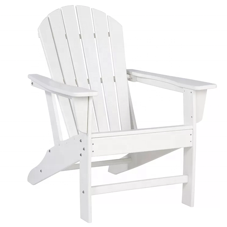 HDPE Sustainable Adirondack Plastic Outdoor Garden Patio All Weather 2 Piece Table and Chair Set,White