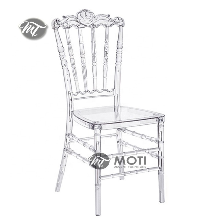 China wholesale clear wedding plastic PC cross back diamond transparent chiavari chair for party event rental