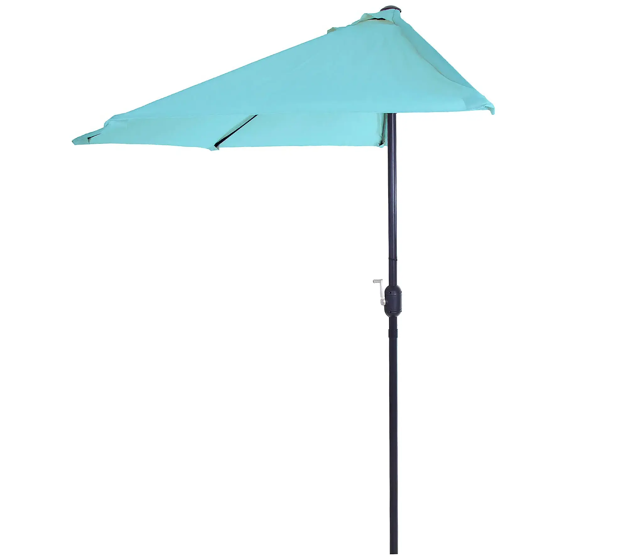 9FT Balcony Steel Middle Pole Garden Outdoor Sunshade Market Half Round Patio Umbrella