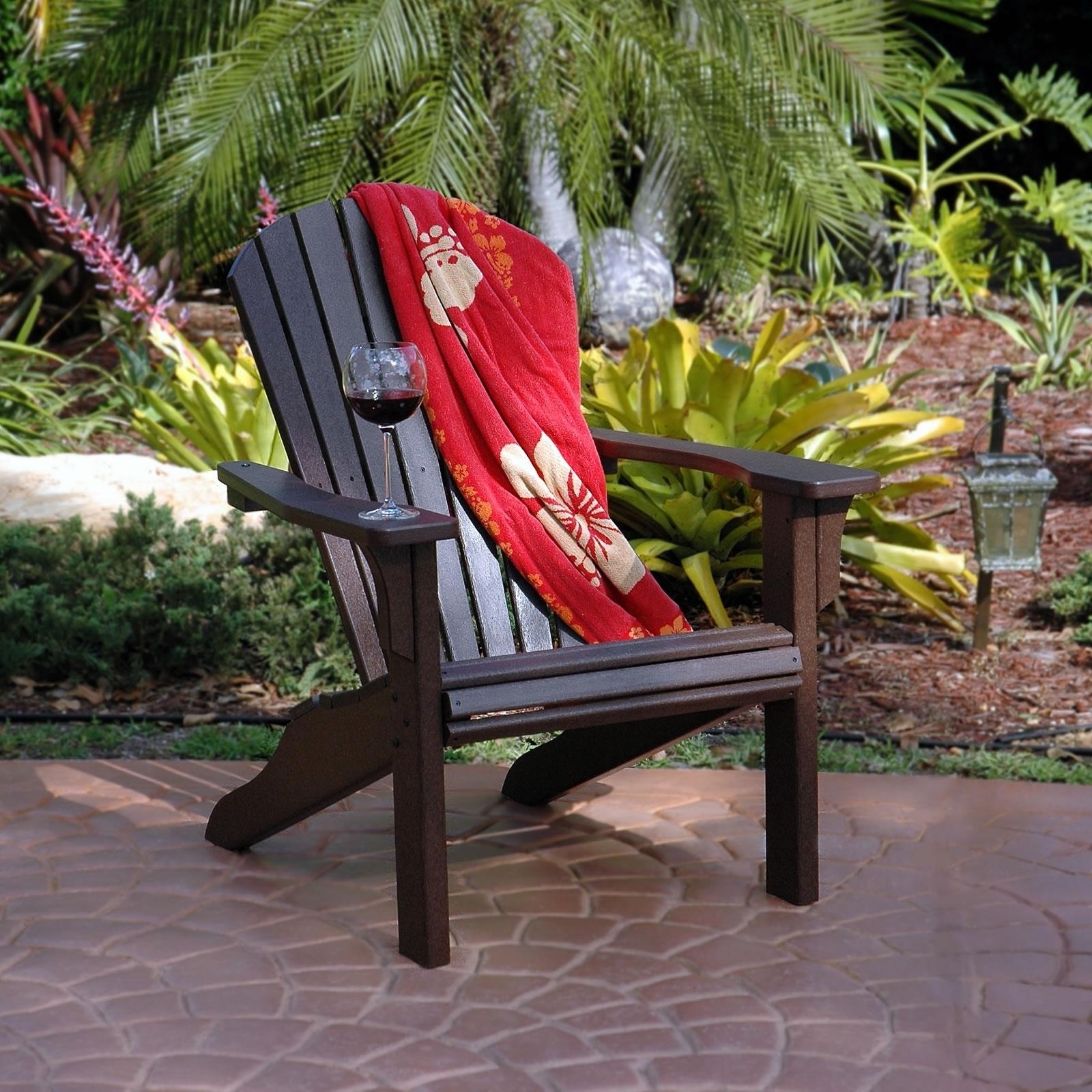 Outdoor Furniture Cape Cod Silla HDPE Adirondack Plastic Chair,Brown