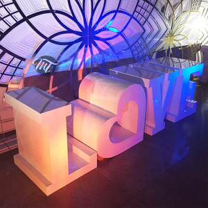 White event party acrylic love letter table for wedding decoration