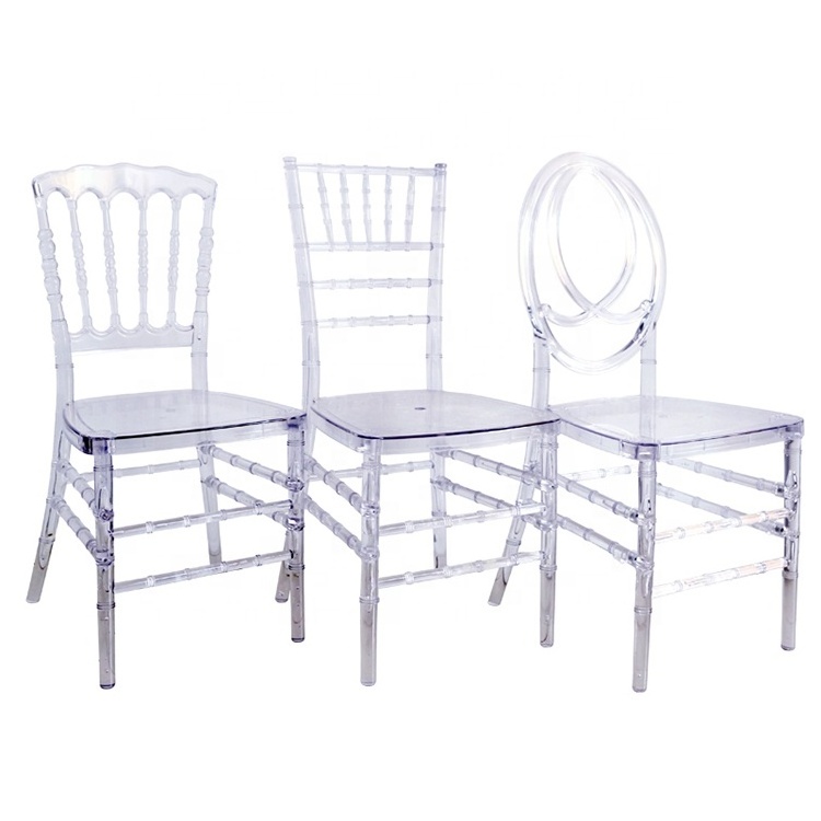 China wholesale clear wedding plastic PC cross back diamond transparent chiavari chair for party event rental