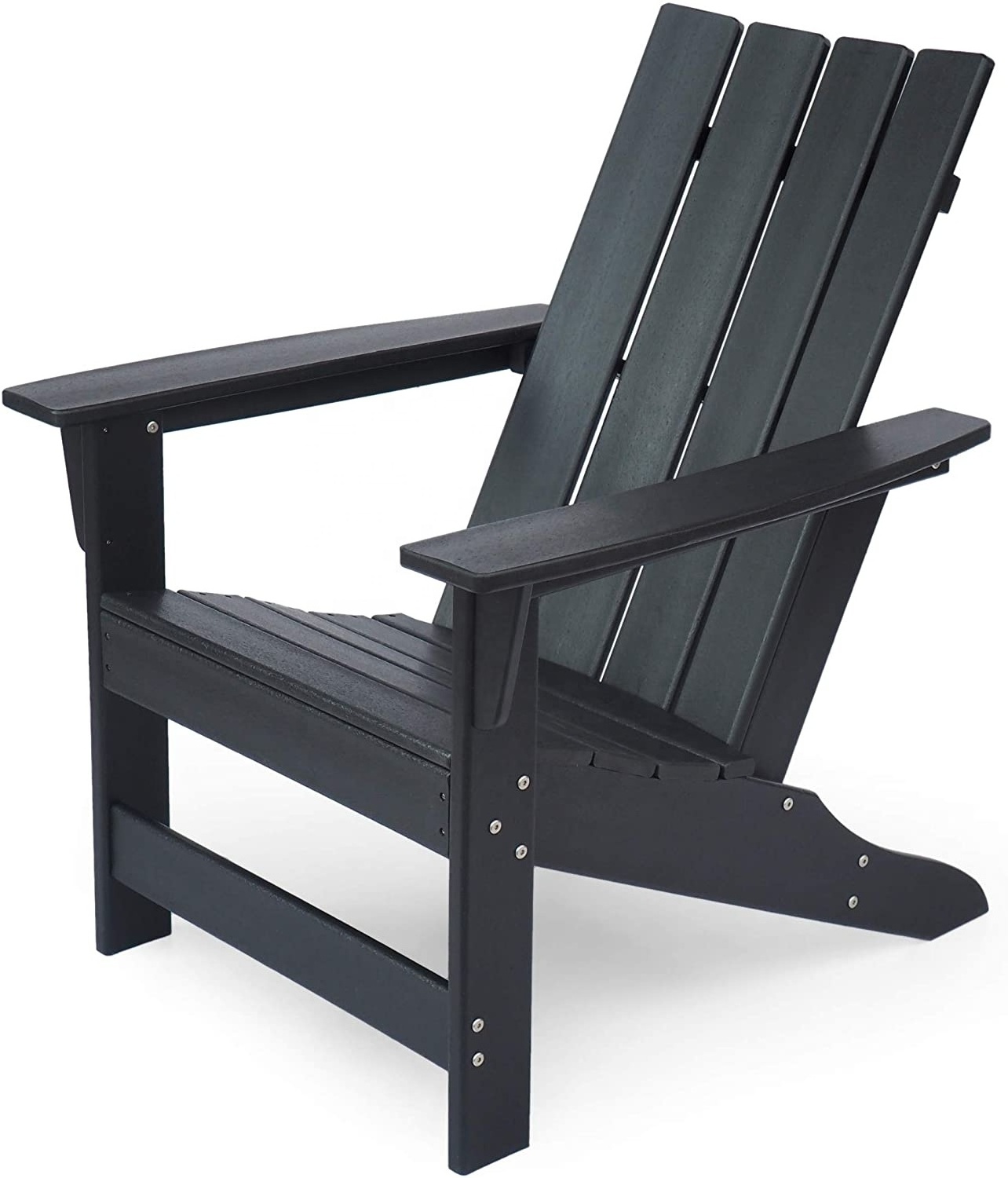 Outdoor Backyard Furniture Modern HDPE Plastic Resin Kunststof Adirondack Chair,Black