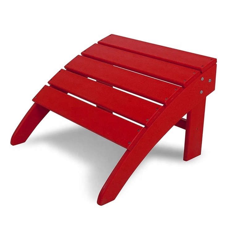 Outdoor Garden Furniture Plastic Recycled HDPE Resin Ottoman for Adirondack Chair,Red