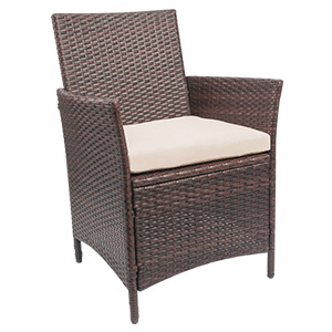 4 Piece Promotional Steel Outdoor Patio Furniture Conversation Rattan Wicker Pattern Garden Table and Chair Set