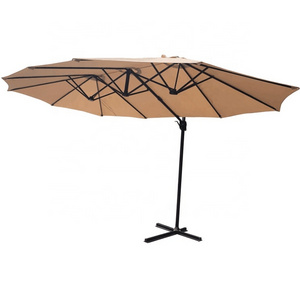 14X9FT Extra Large Two Roof Sunshade Rectangular Garden Furniture Patio Outdoor Double Sided Twin Offset Cantilever Umbrella