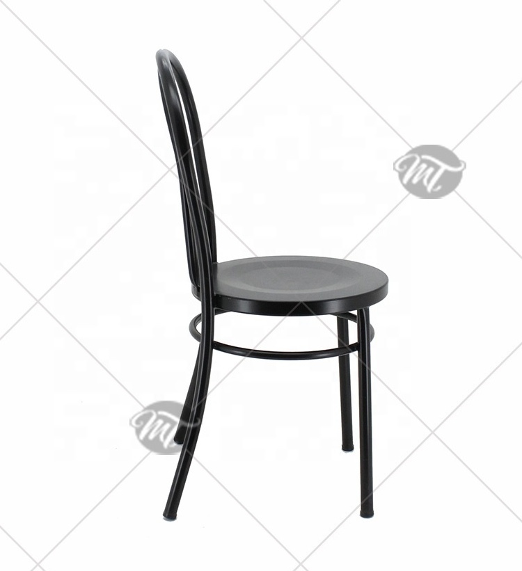 Event wedding vintage black metal bentwood stack thonet cafe chair for dining room