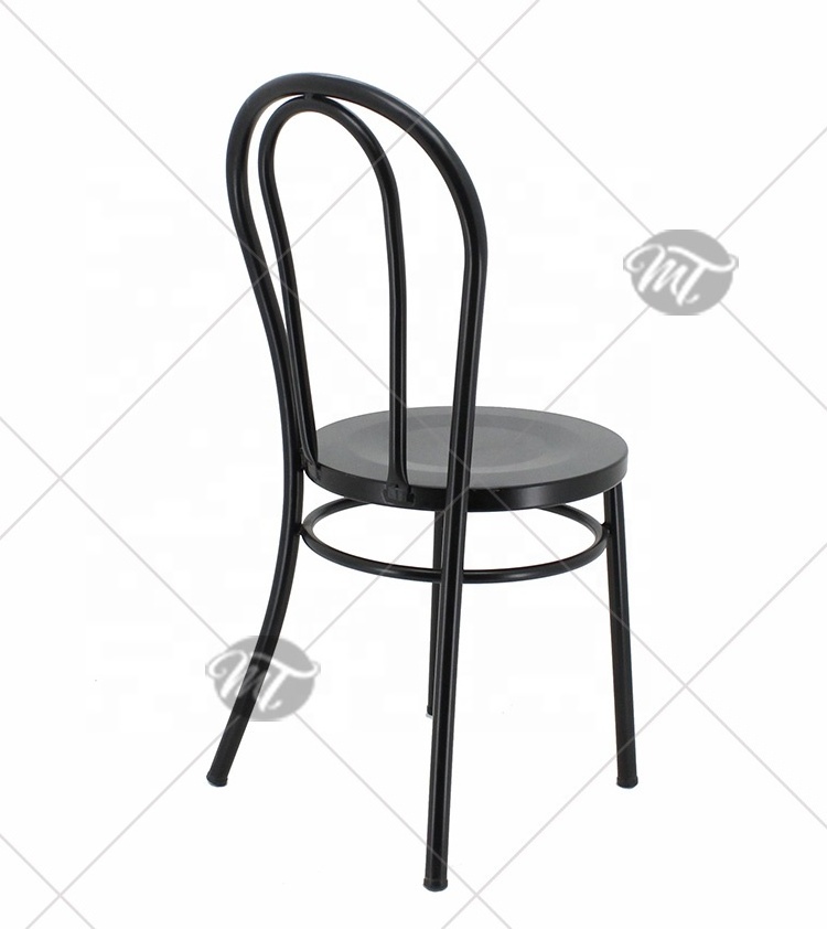 Event wedding vintage black metal bentwood stack thonet cafe chair for dining room