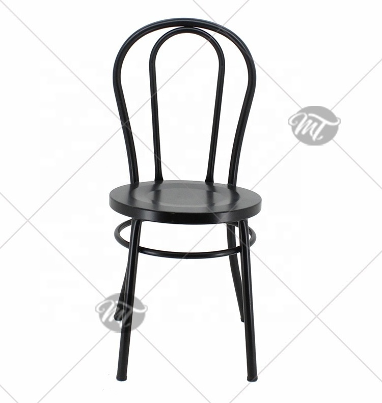 Event wedding vintage black metal bentwood stack thonet cafe chair for dining room