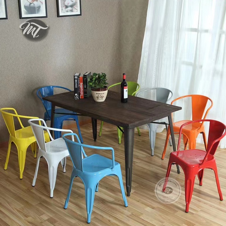 Outdoor colorful stacking children iron metal chair for wedding party and events